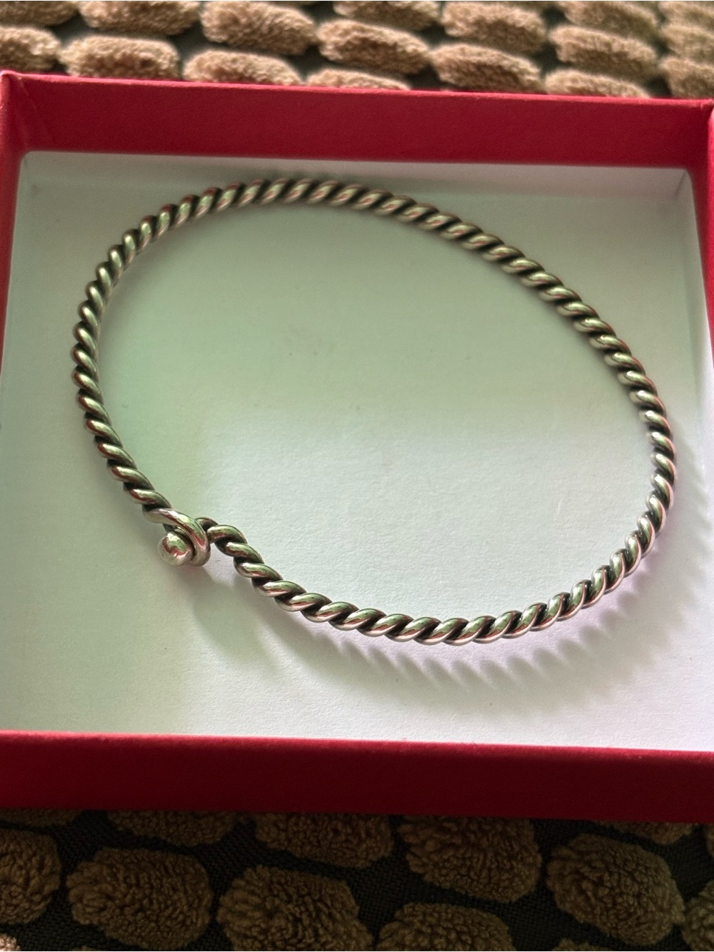 James Avery Silver Twisted Rope Bangle Bracelet